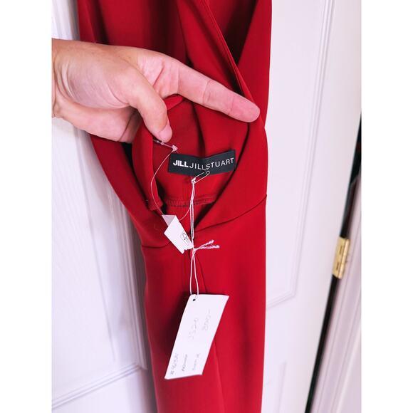 NWT Jill Stuart High Neck Gown A-line Maxi Dress Redwood Maroon XS Formal Event - Picture 6 of 10